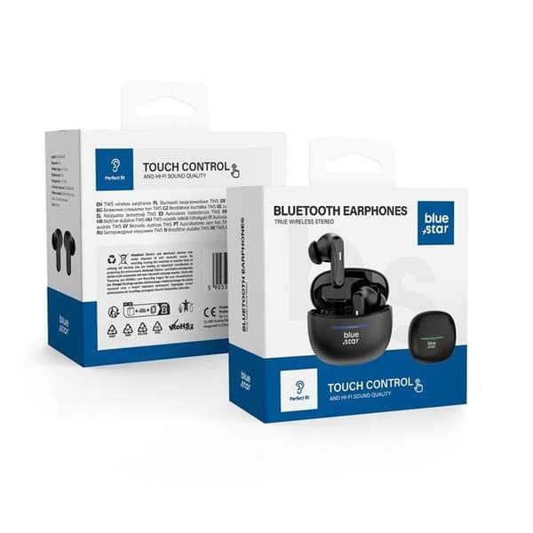 Blue Star Trådlösa In-Ear Hörlurar TWS BK44 - Svart