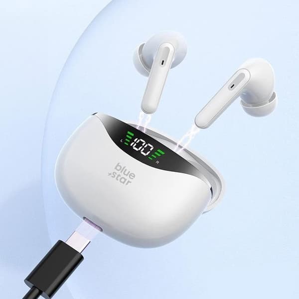 Blue Star Trådlösa In-Ear Hörlurar TWS T60 - Vit