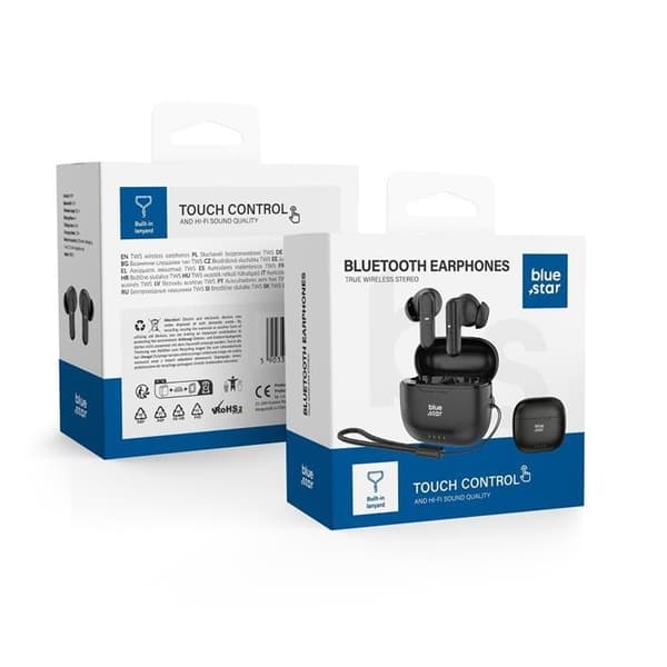 Blue Star Trådlösa In-Ear Hörlurar TWS BK31 - Svart