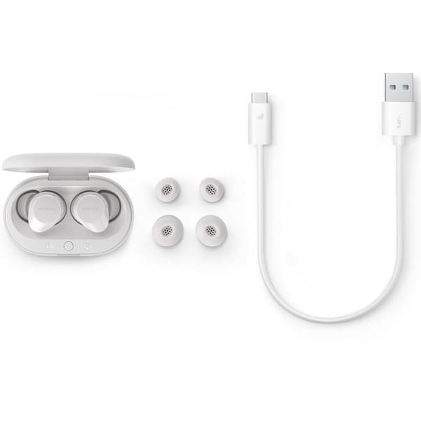 PHILIPS True Wireless Hörlurar 6+18 tim Speltid - Vit