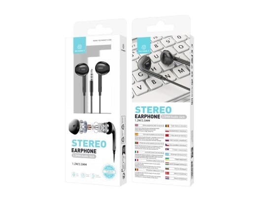 Eleganta Svarta In-Ear Hörlurar med Mikrofon