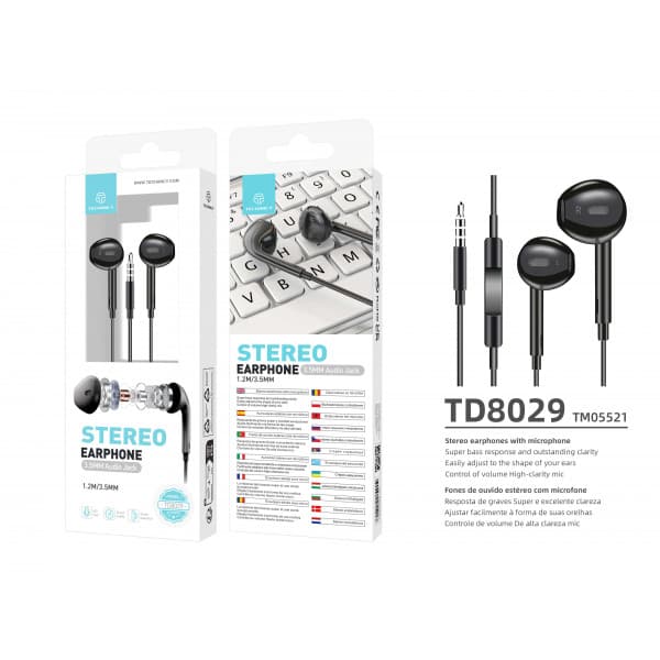 Eleganta Svarta In-Ear Hörlurar med Mikrofon
