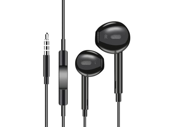 Eleganta Svarta In-Ear Hörlurar med Mikrofon