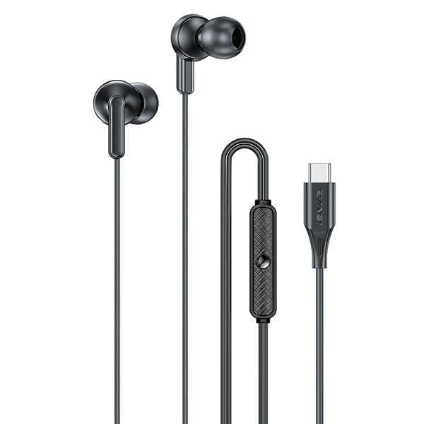 AWEI PC-25T USB-C stereokuulokkeet musta/musta