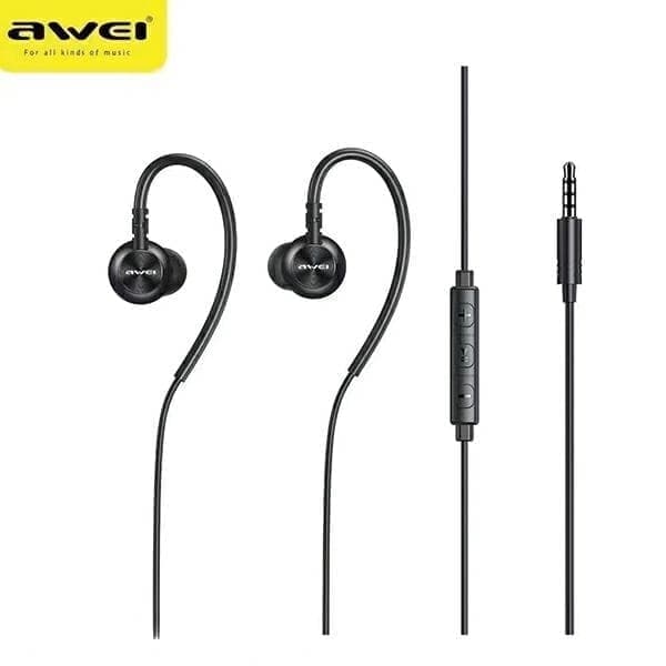 AWEI L3 stereokuulokkeet 3,5 mm jack musta/musta