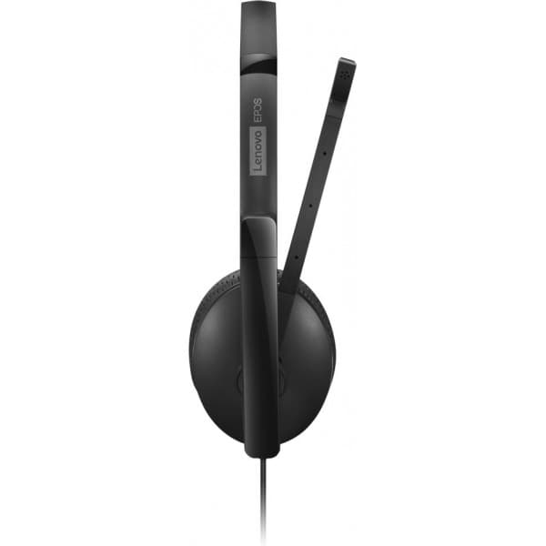 Lenovo Wired VoIP Headset -hörlurar med mikrofon, svart
