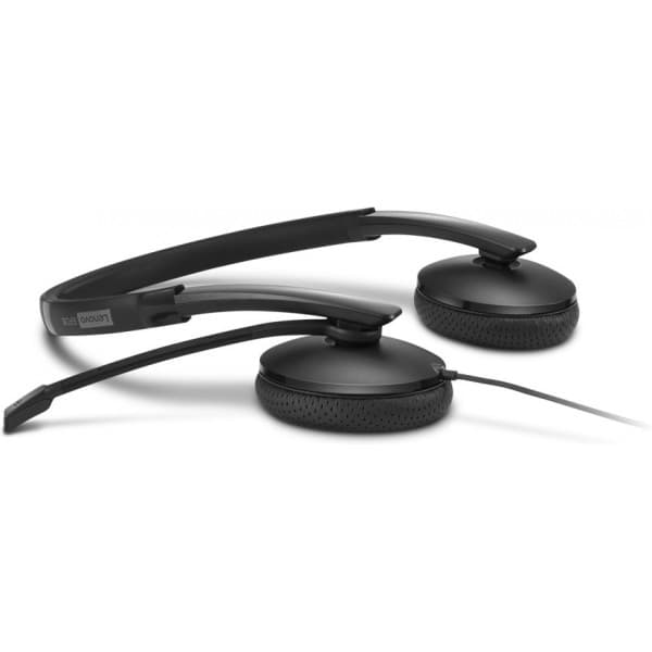 Lenovo Wired VoIP Headset -hörlurar med mikrofon, svart