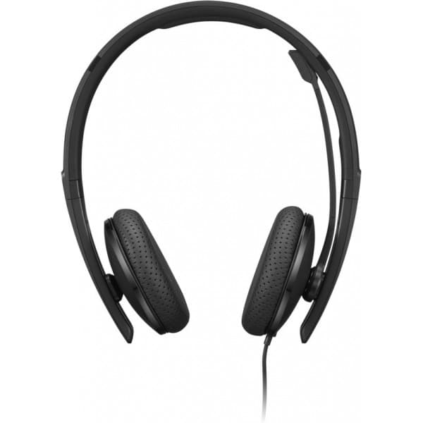 Lenovo Wired VoIP Headset -hörlurar med mikrofon, svart