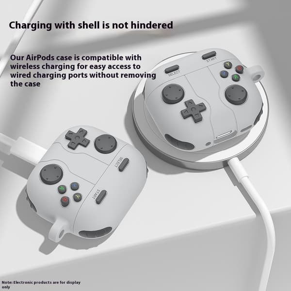 Silikonskal Med Karbinhake Apple AirPods 4 Gamepad Grå
