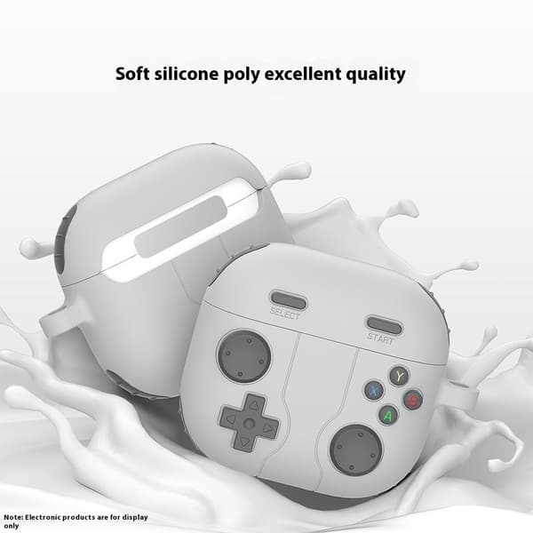Silikonskal Med Karbinhake Apple AirPods 4 Gamepad Grå