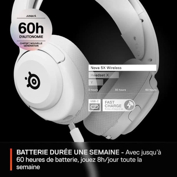Trådlöst spelheadset - STEELSERIES - Arctis Nova 5X - Vit