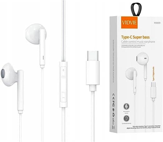 Vidvie Earphones Type-C med Mikrofon och Volymkontroll