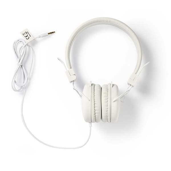 On-ear trådbundna hörlurar med vikbar design och 40 mm drivenheter - vit