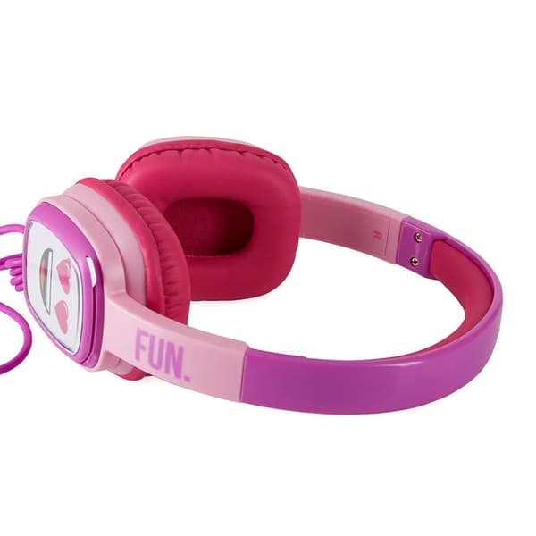 Emoji Flip'N'Switch on-ear hörlurar för barn 4-8 år - volymbegränsade - Rosa