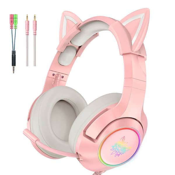 Gaming høretelefoner ONIKUMA K9 Pink RGB