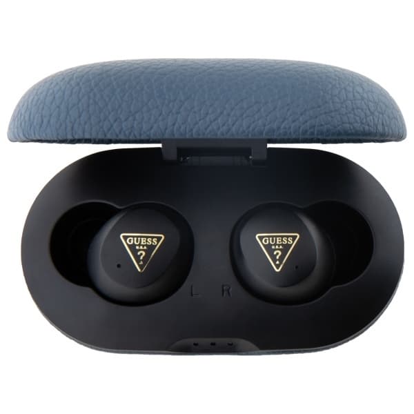 Guess TWS In-Ear Hörlurar Bluetooth Grained Classic Logo - Blå