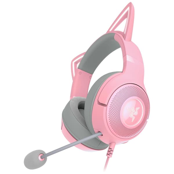 Razer Kraken Kitty V2 Headset med Katteører og RGB-belysning, 7.1 Surround Lyd