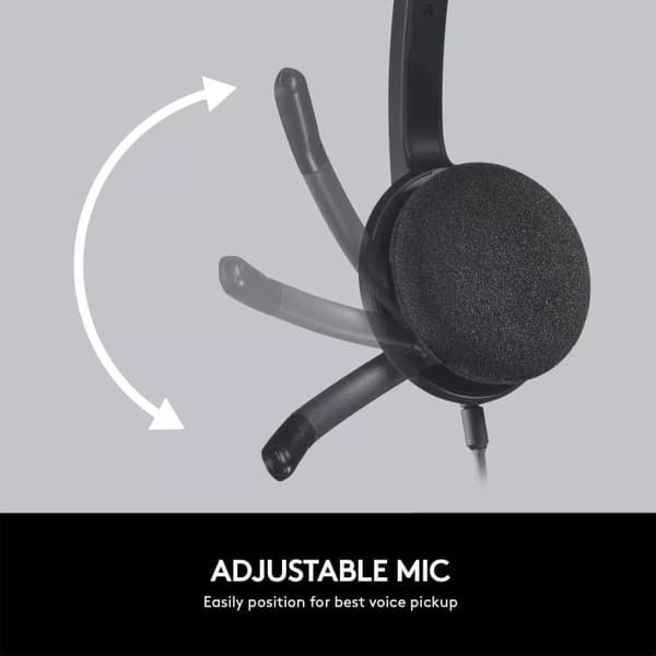Logitech H340 USB-kuulokemikrofoni, stereo, USB-kuulokemikrofoni Windowsille ja Macille - musta