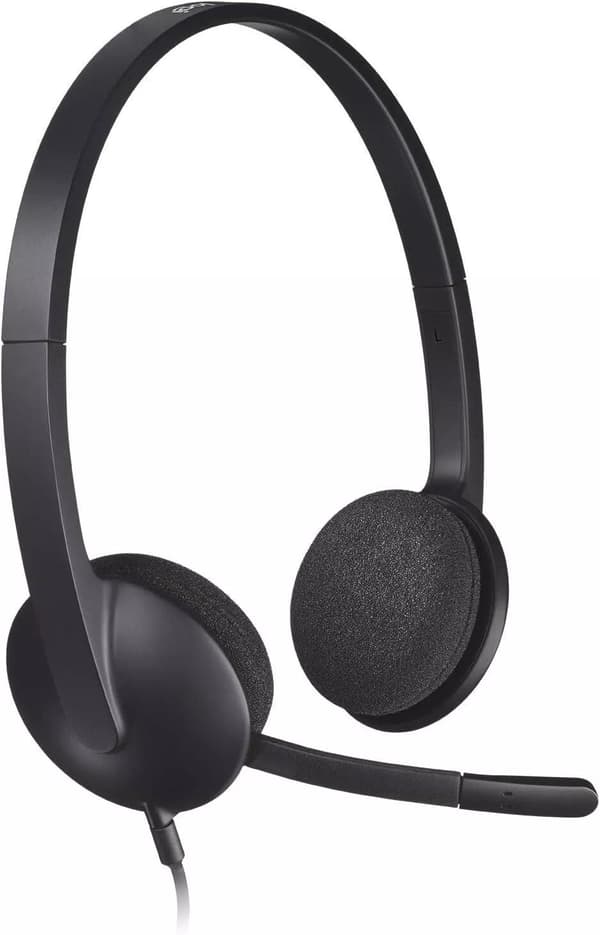 Logitech H340 USB-kuulokemikrofoni, stereo, USB-kuulokemikrofoni Windowsille ja Macille - musta