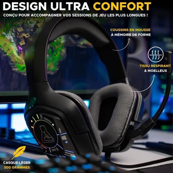 Kabelanslutet spelheadset - The G-Lab - KORP COBALT 7.1 - 7.1 Surround Sound - USB - RGB