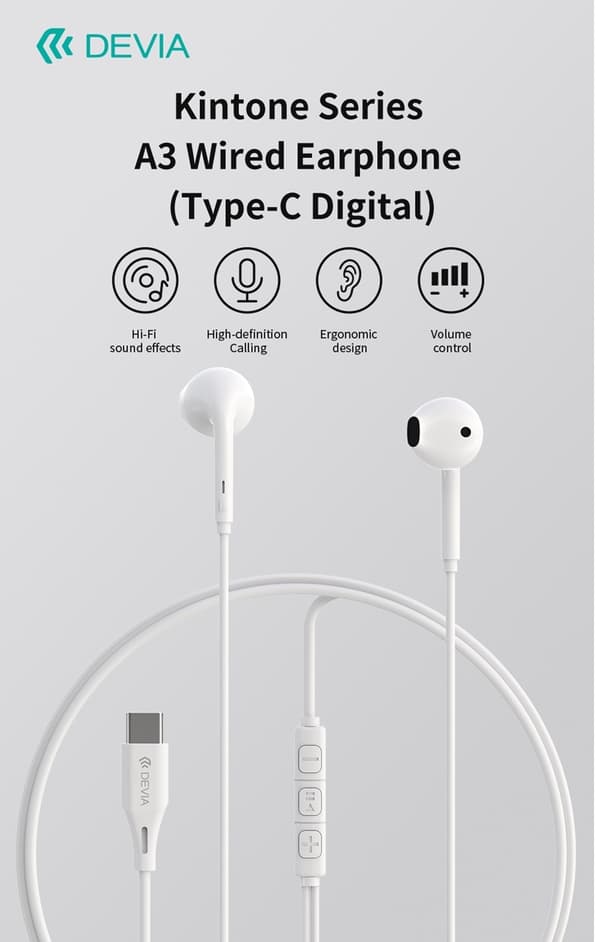 in-Ear USB-C hörlurar för Samsung / iPhone 15, 16 och Mobil med USB-C Kontakt