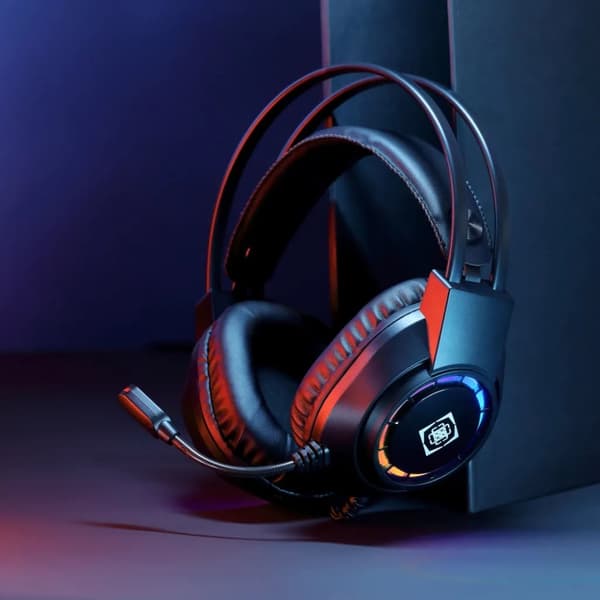 Deltaco Gaming DH220 stereo headset, USB, RGB - svart