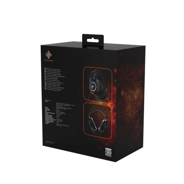 Deltaco Gaming DH220 stereo headset, USB, RGB - svart