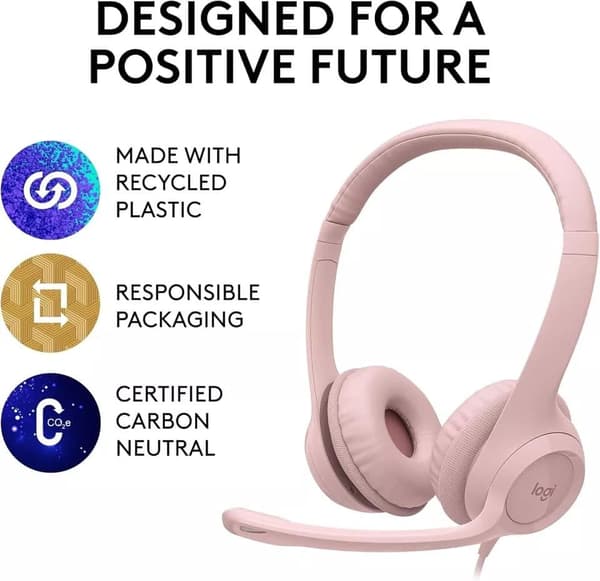 Logitech H390 trådanslutet headset med brusreducerande mikrofon USB in-line-kontroll