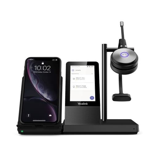 Yealink WH66 Mono Teams Personligt ljudkonferenssystem Trådlös Huvudband Kontor/callcenter USB Type-A Bluetooth Laddningsställ Svart