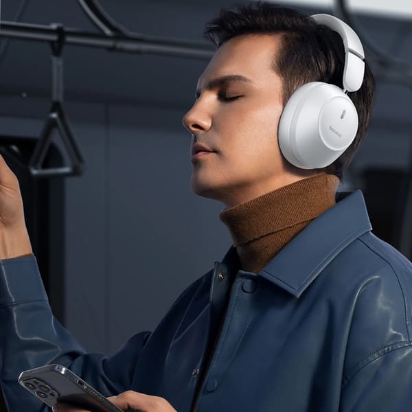 Baseus Bass 30 Max on-ear Bluetooth-headset med lång batteritid - Vit