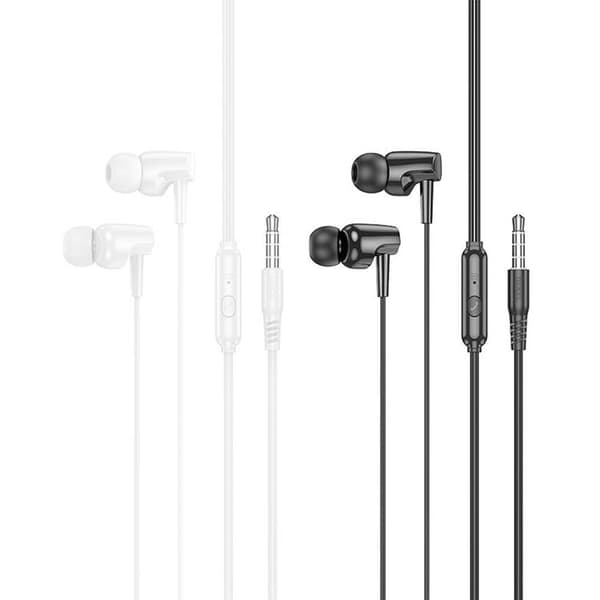 HOCO Trådbundna Hörlurar Jack 3.5 mm Mikrofon M122 - Vit