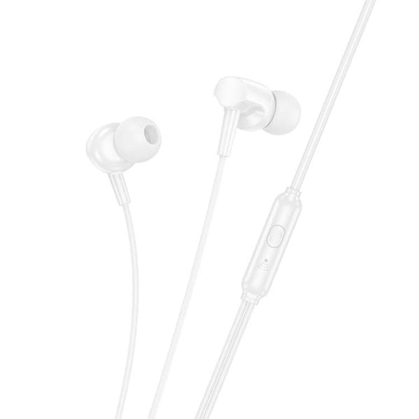 HOCO Trådbundna Hörlurar Jack 3.5 mm Mikrofon M122 - Vit