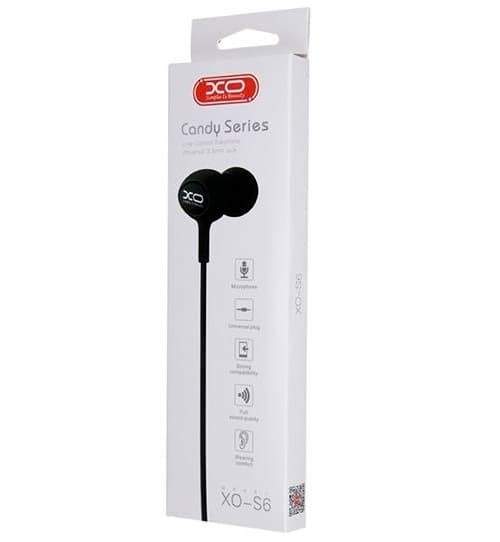 XO Trådbunden Hörlurar Jack 3.5mm S6 - Svart
