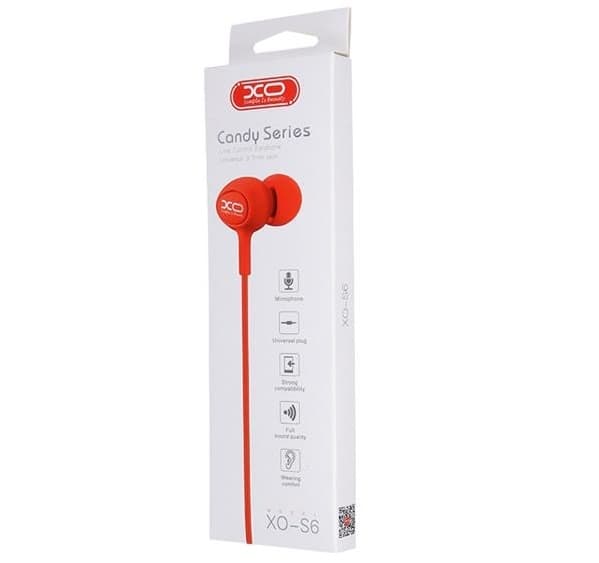 XO Trådbunden Hörlurar Jack 3.5mm S6 - Vit