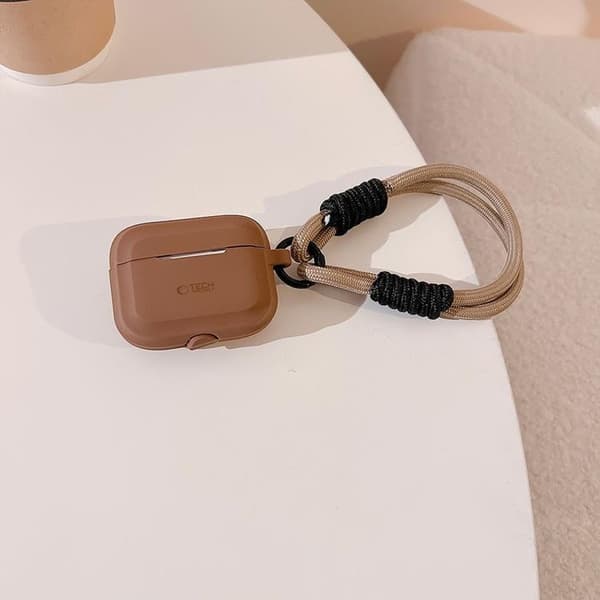 Tech-Protect Airpods Pro 1/2 Skal Silikon Rope - Brun