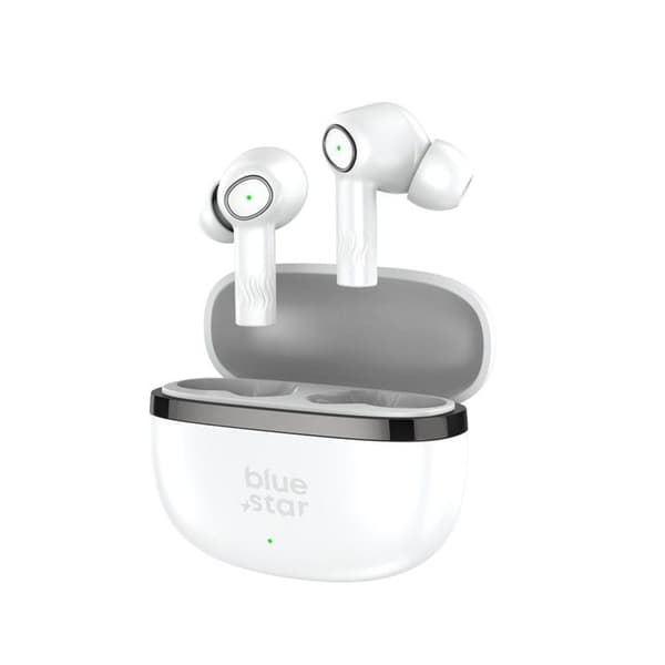 Blue Star TWS Bluetooth Trådlösa Hörlurar Stereo ENC - Vit