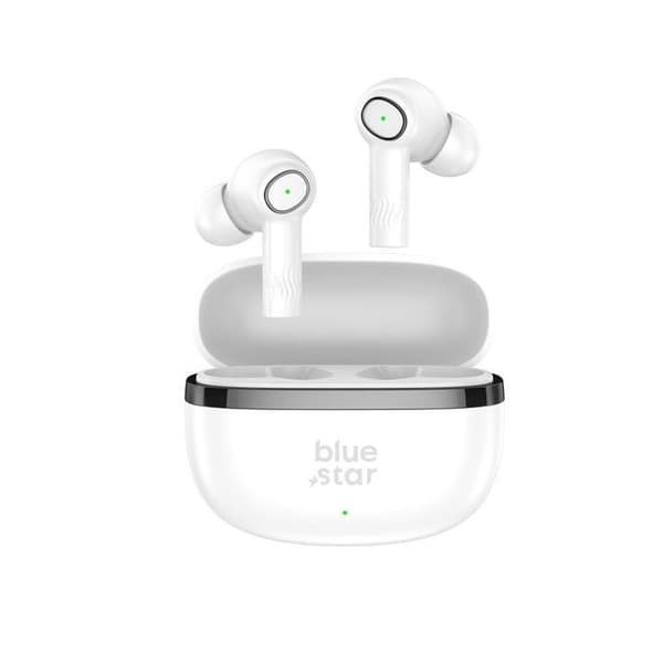 Blue Star TWS Bluetooth Trådlösa Hörlurar Stereo ENC - Vit