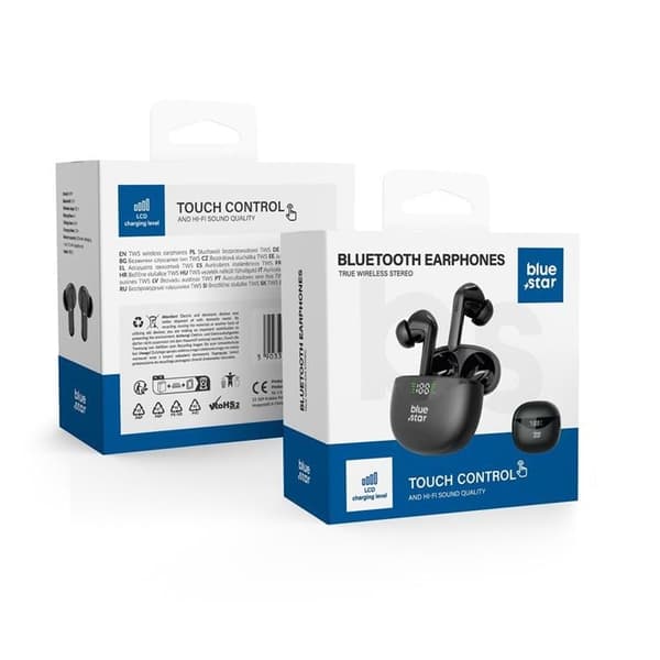 Blue Star Trådlösa In-Ear Hörlurar TWS T60 - Svart