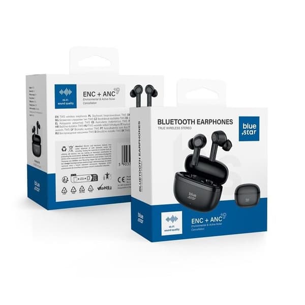 Blue Star TWS Bluetooth Trådlösa Hörlurar Stereo ANC ENC