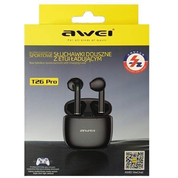 Awei TWS Bluetooth In-Ear Hörlurar T26 Pro - Svart