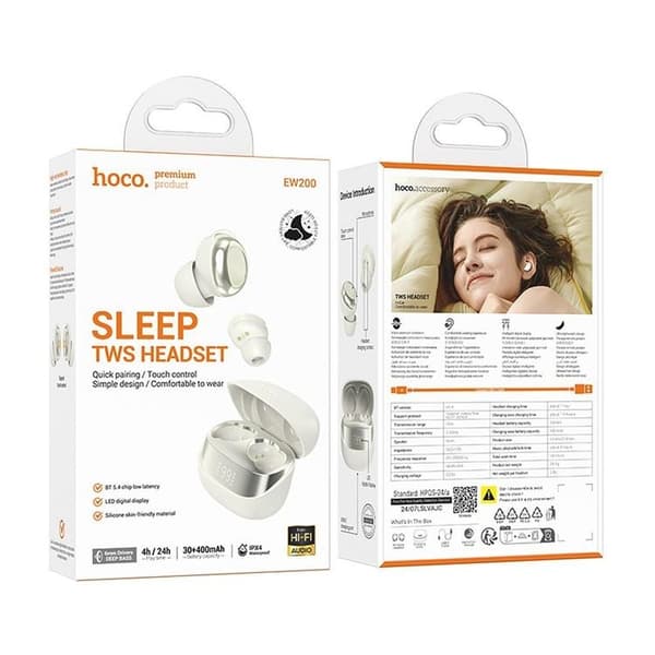 Hoco TWS In-Ear Hörlurar Trådlösa Bluetooth EW200 - Milky Vit