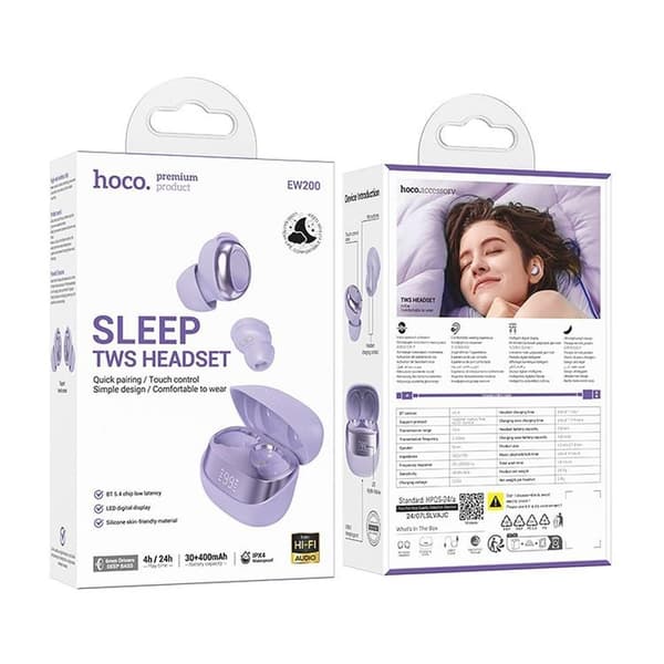 Hoco TWS In-Ear Hörlurar Trådlösa Bluetooth EW200 - Lila