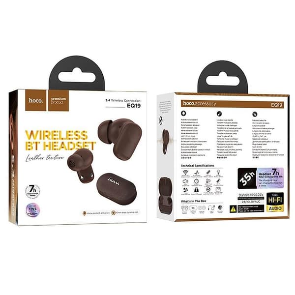 Hoco TWS In-Ear Hörlurar Trådlösa Bluetooth EQ19 - Brun