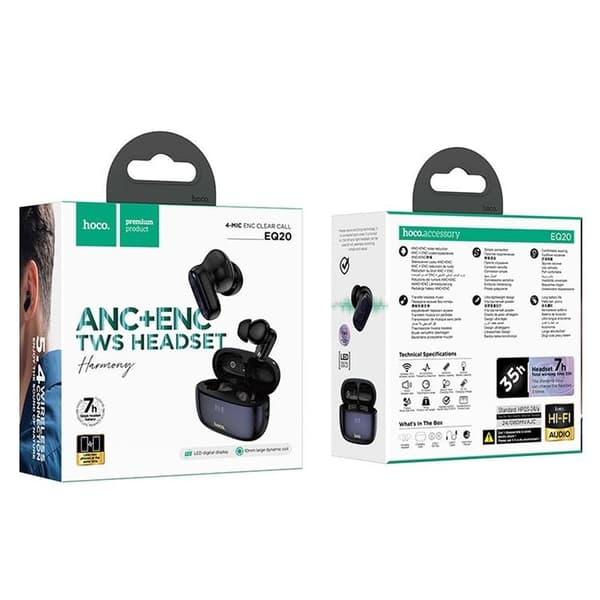 Hoco TWS In-Ear Hörlurar Bluetooth ANC ENC EQ20 - Svart