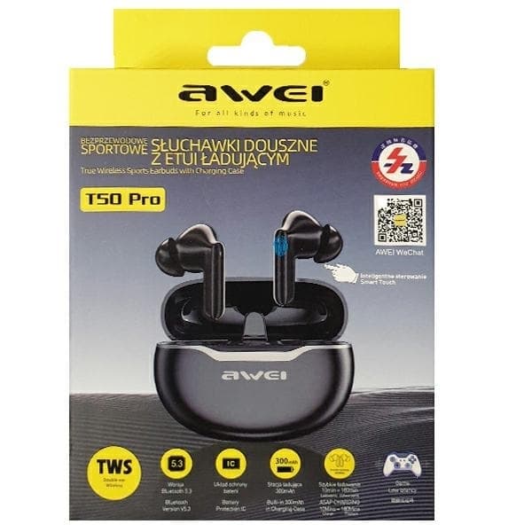 Awei TWS Bluetooth In-Ear Hörlurar T50 ENC - Svart