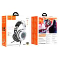 Miniatyrbild 4 av 4: Hoco On-Ear Gaming Hörlurar USB-A/Jack 3.5mm - Vit