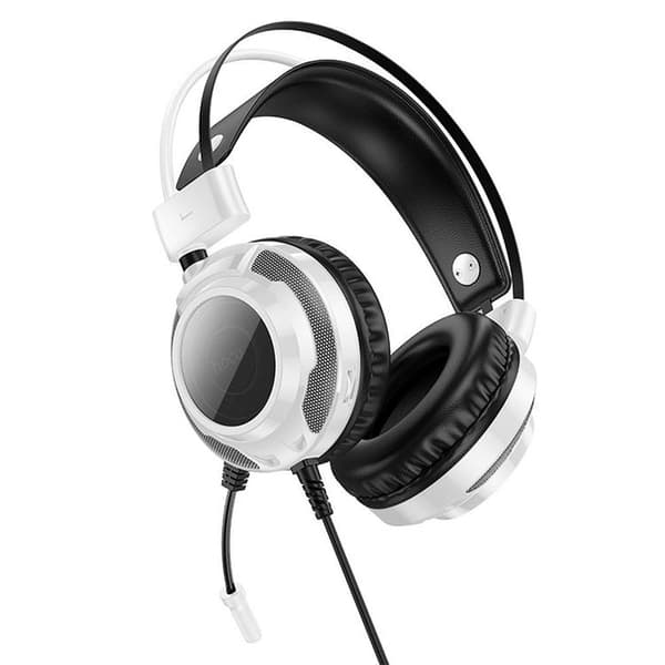 Hoco On-Ear Gaming Hörlurar USB-A/Jack 3.5mm - Vit