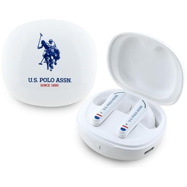 US Polo TWS In-Ear Hörlurar DH Logo - Vit