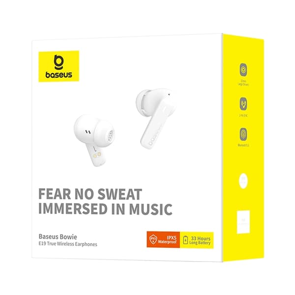 Baseus TWS In-Ear Hörlurar Bowie E19 - Vit