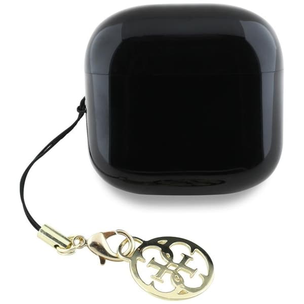 Guess TWS In-Ear Hörlurar Glossy Effect Printed Logo & Charm - Svart